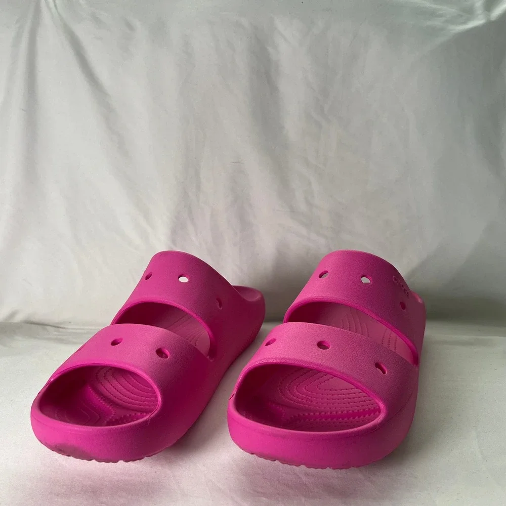 Crocs Classic Sandal Pink Two Strap Slide Mens 12 Womens 14 206761-6S0